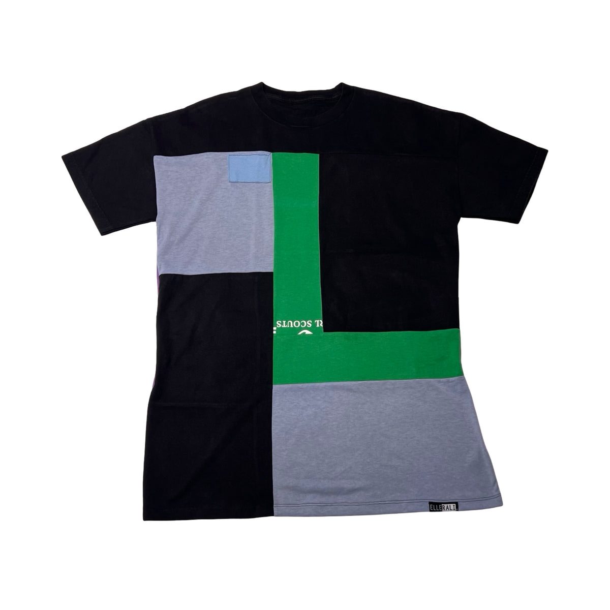 Oversized T-shirt in Black & Green with Pockets