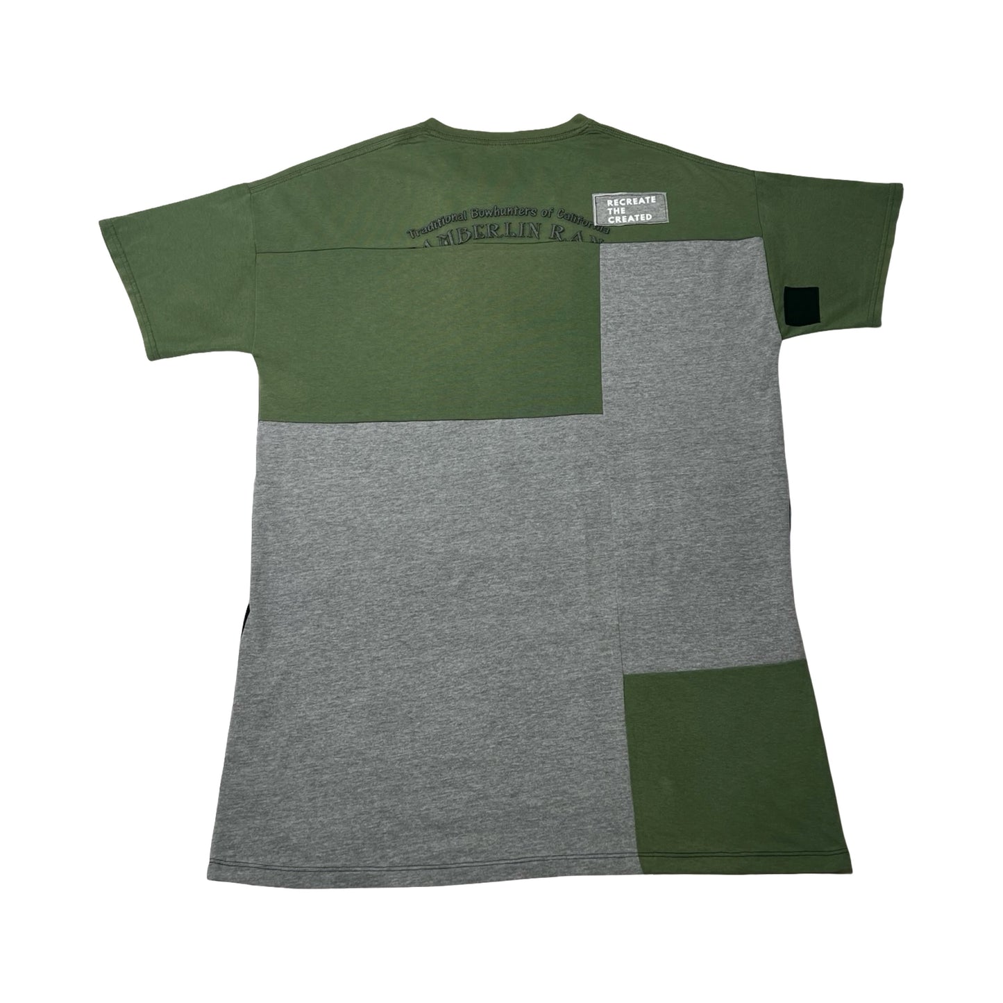 Oversized T-shirt in Green & Black with Pockets