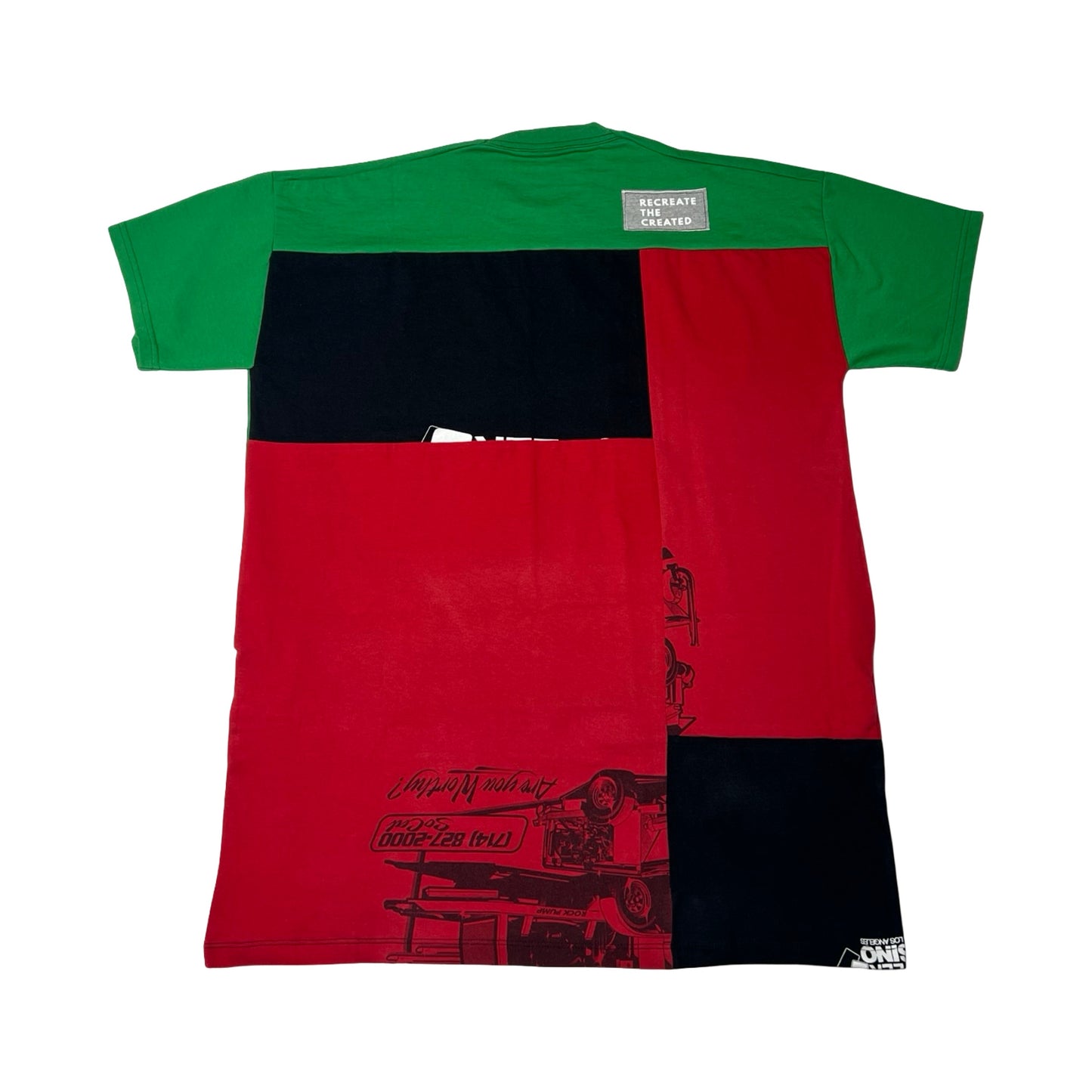 Oversized T-shirt in Green & Black with Pockets