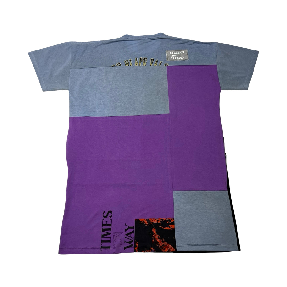 Oversized T-shirt in Light Blue & Green with Pockets