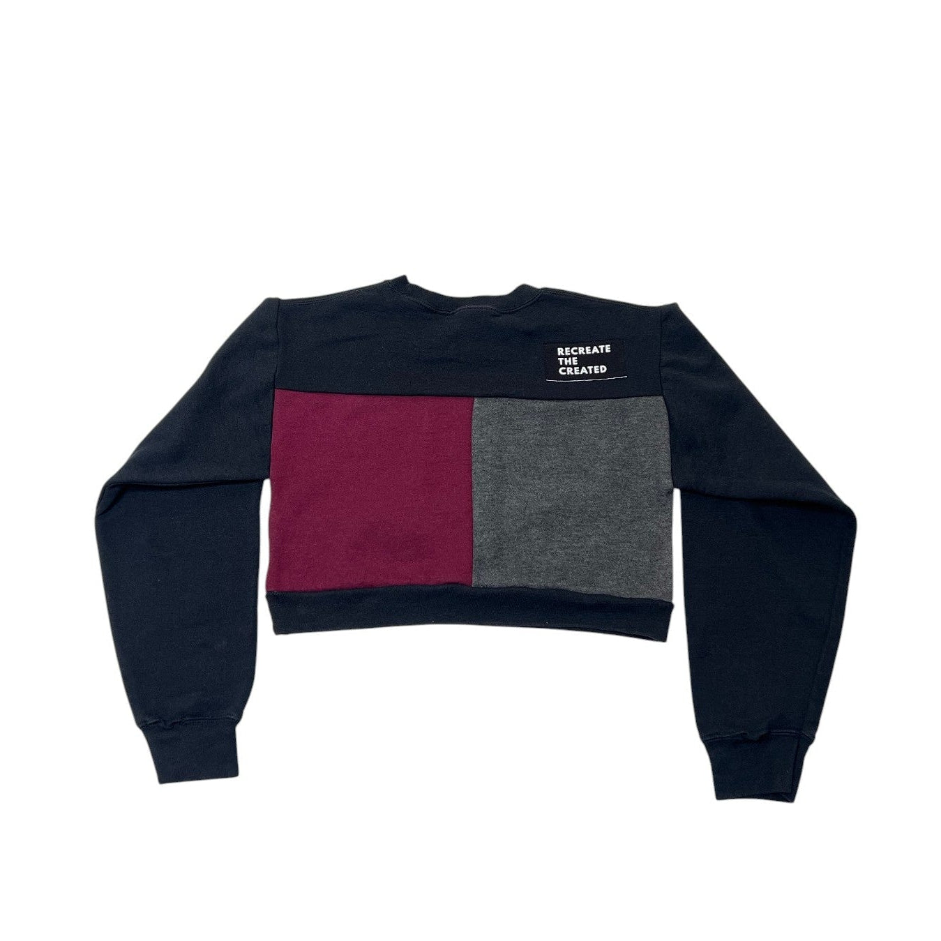 Sweatshirt with color-blocked design on a white background