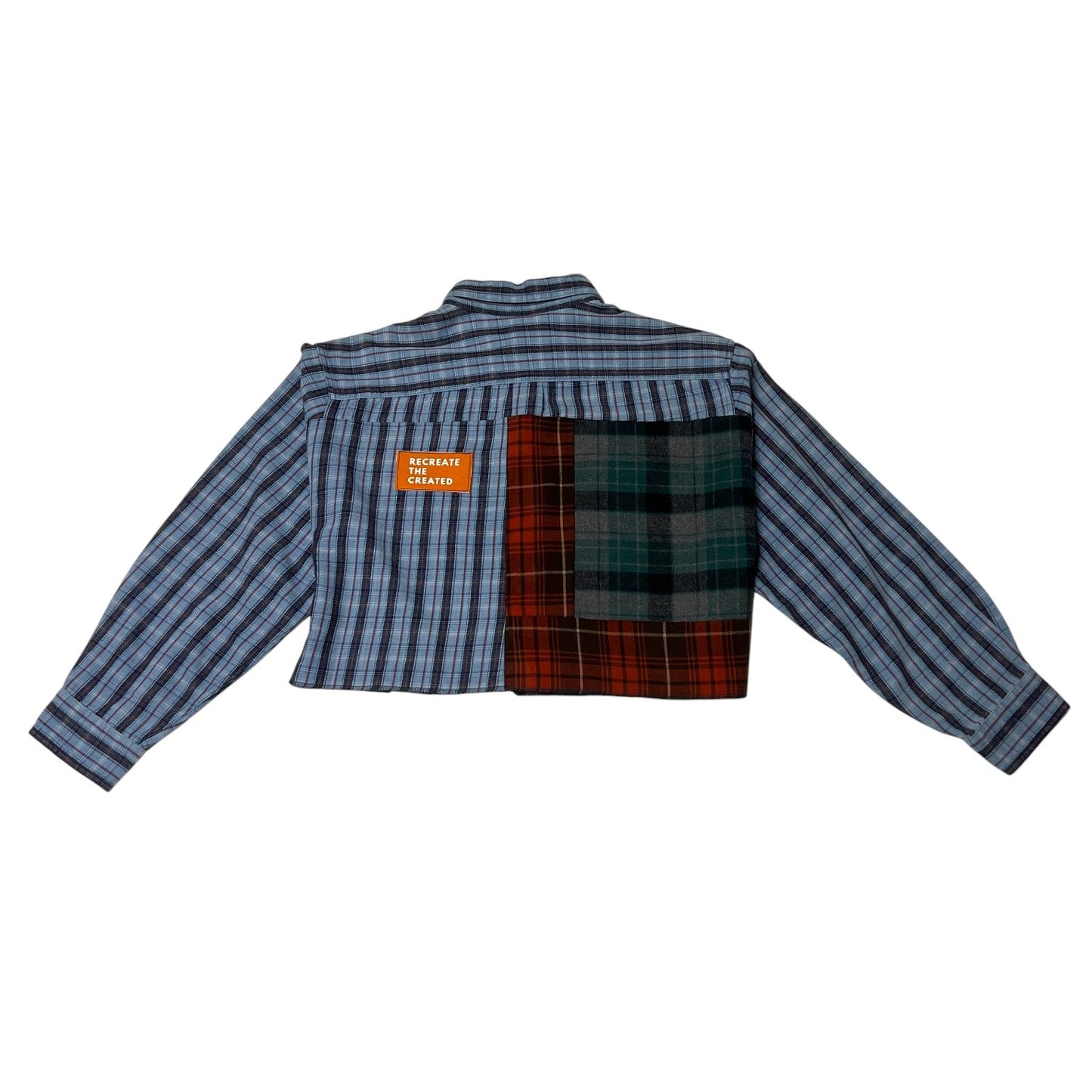 Crop Flannel in Blue & Red (L)