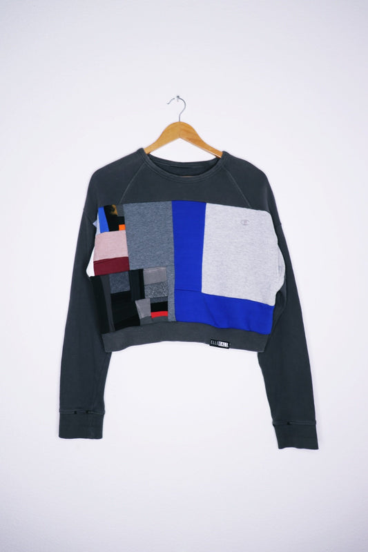Blue L Crop Crewneck Sweater (L)