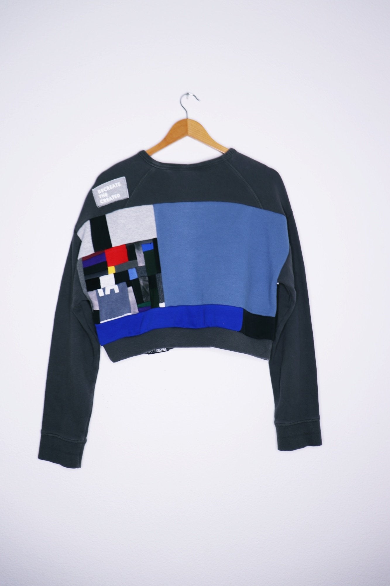 Blue L Crop Crewneck Sweater (L)