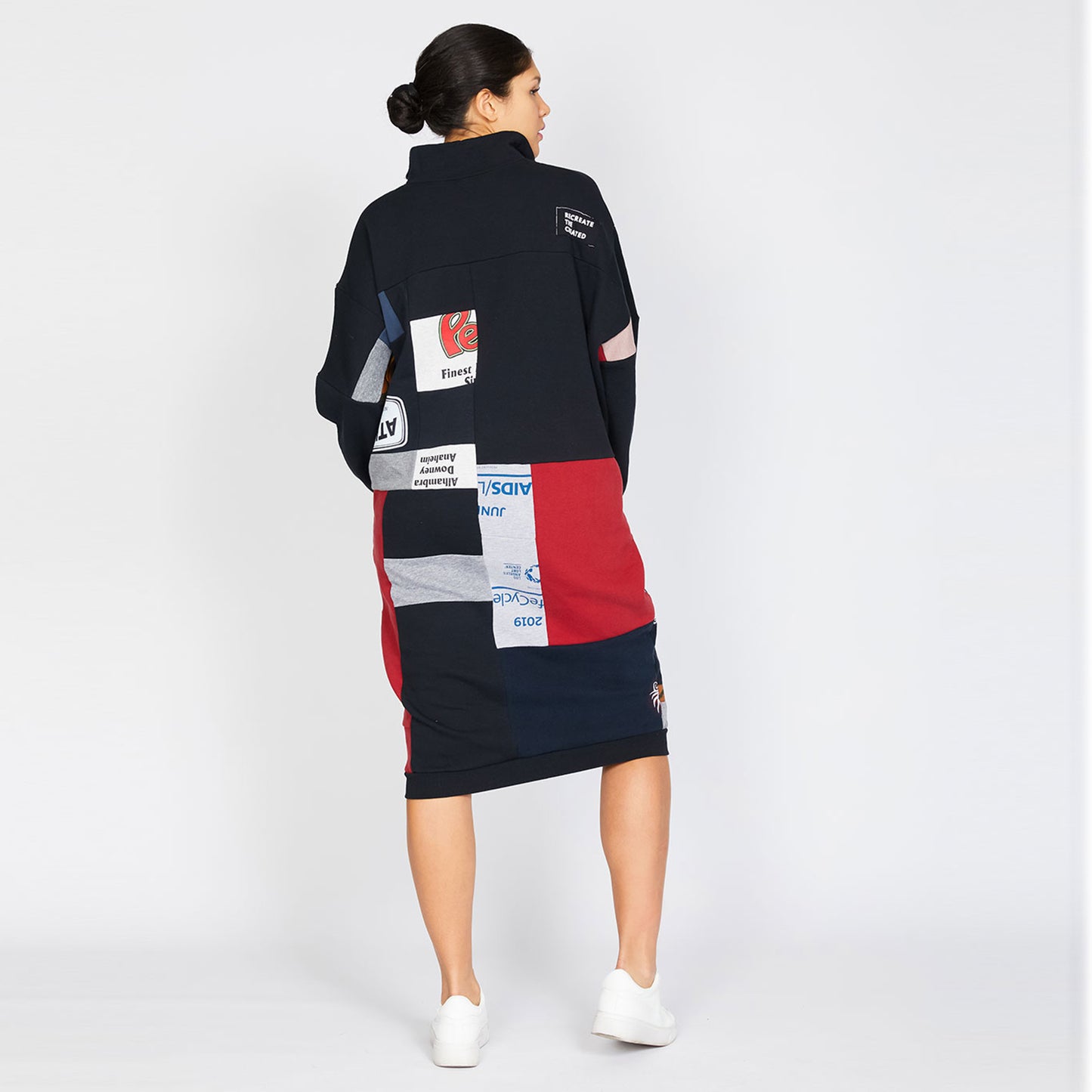 Fly Dress Made From Upcycled Sweatshirts with Hearts