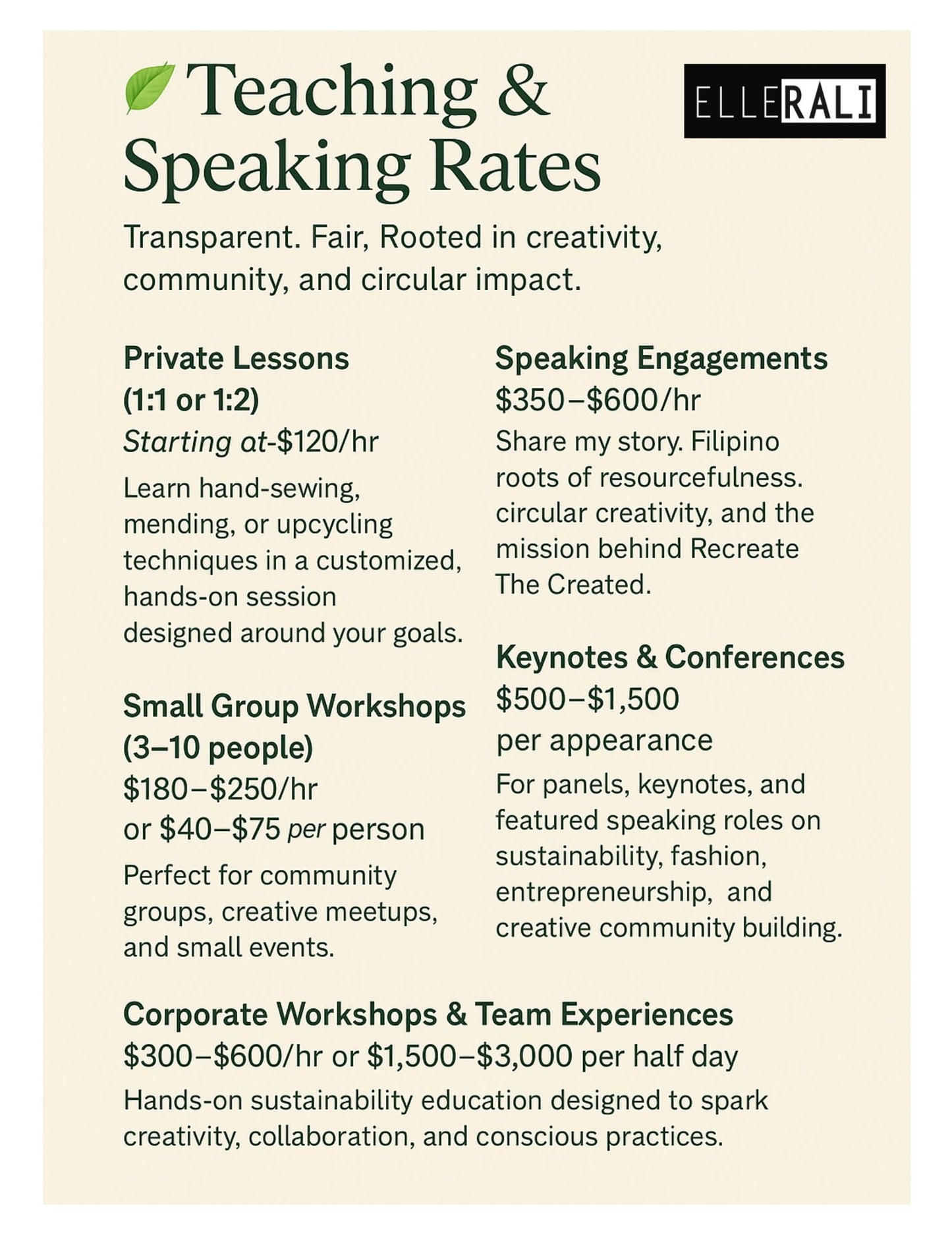 Book a Class or Speaking Engagement