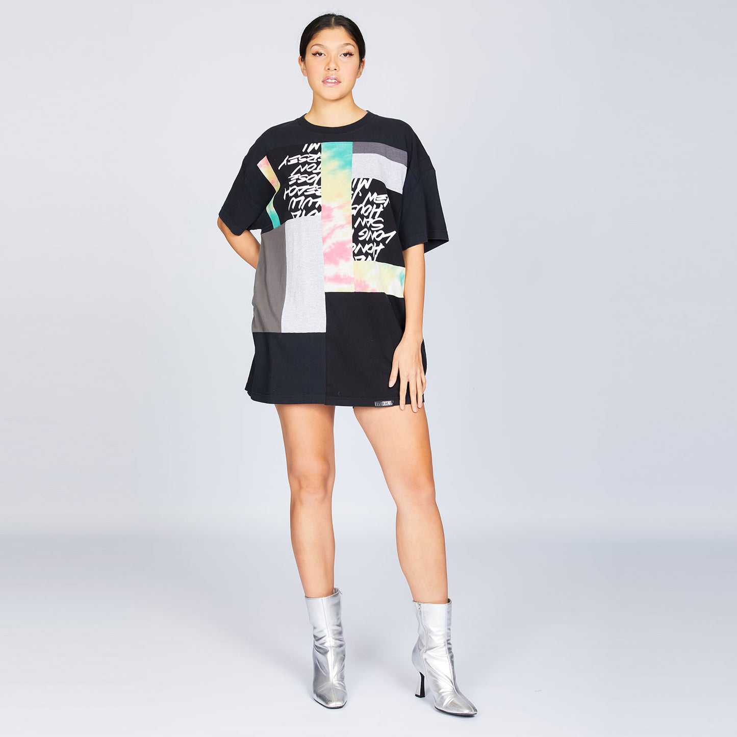 Upcycled Oversize T-shirt with Pockets in Dark Sunrise