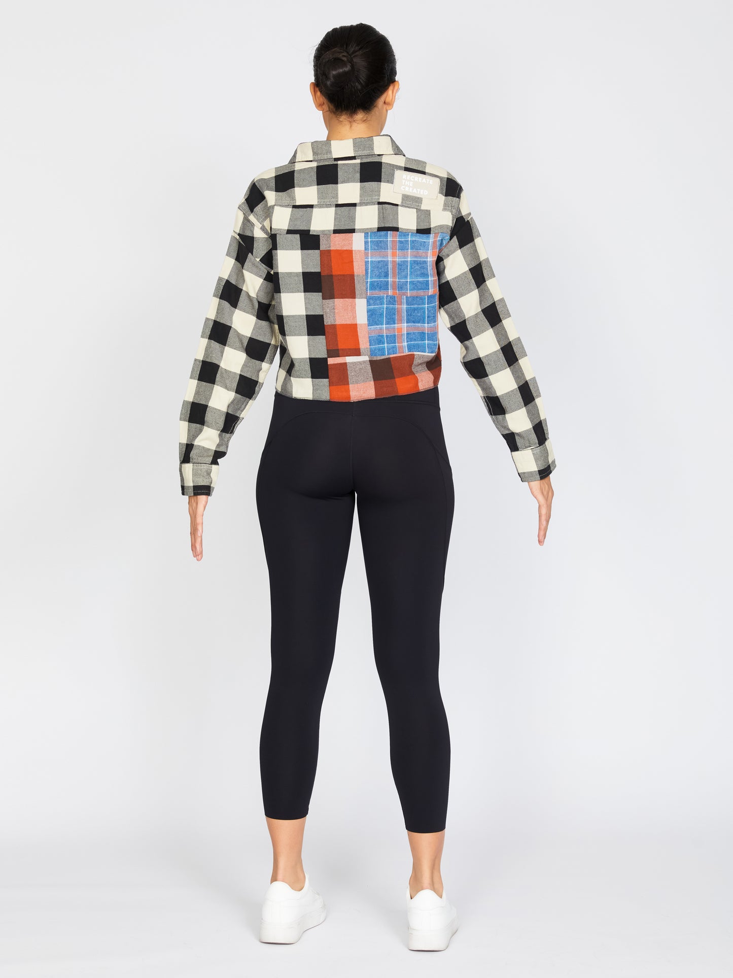 Crop Flannel in Zibra & Orange (L)