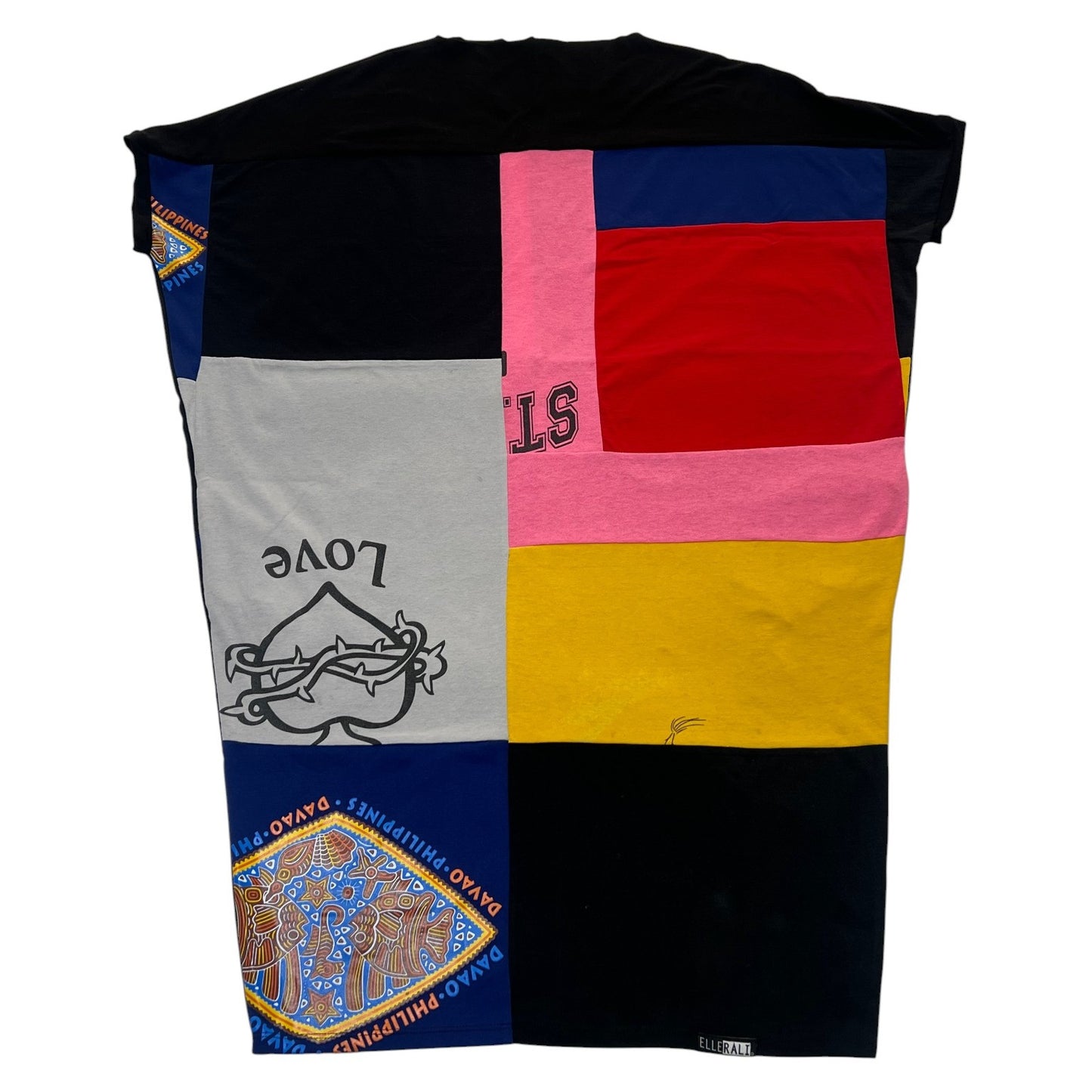 Fly T-shirt Dress in Black, Pink, Red, Yellow & Grey (OS)