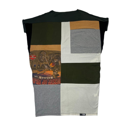 Fly T-shirt Dress in Green, White & Tan (OS)