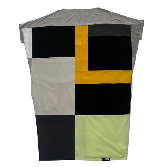 Fly T-shirt Dress in Grey, Yellow & Black (OS)