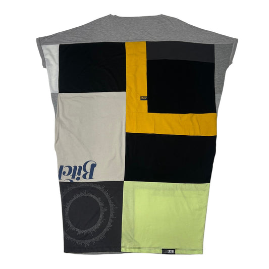 Fly T-shirt Dress in Grey, Yellow & Black 2 (OS)