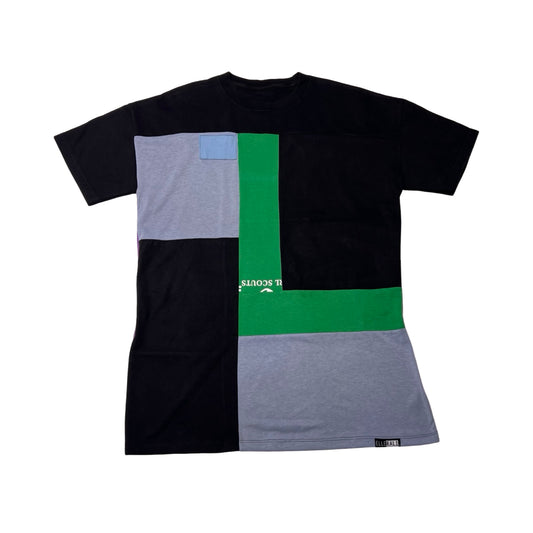 Oversized T-shirt in Black & Green with Pockets