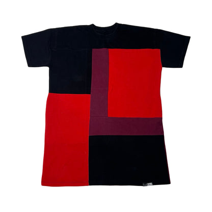 Oversized T-shirt in Black & Red with Pockets