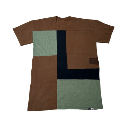 Oversized T-shirt in Brown & Black with Pockets
