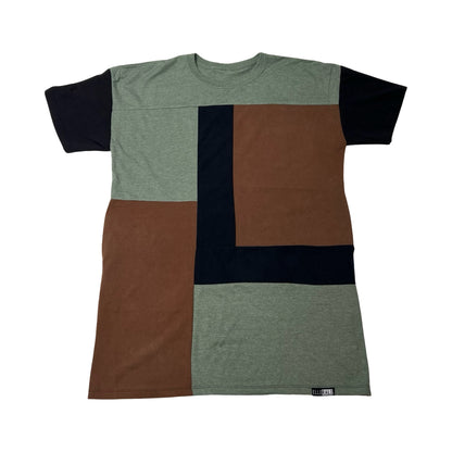 Oversized T-shirt in Green & Black with Pockets