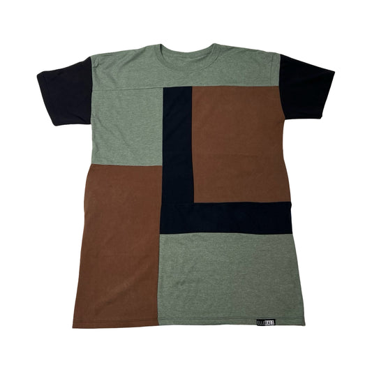 Oversized T-shirt in Green & Black with Pockets