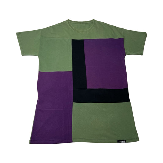 Oversized T-shirt in Green & Black with Pockets