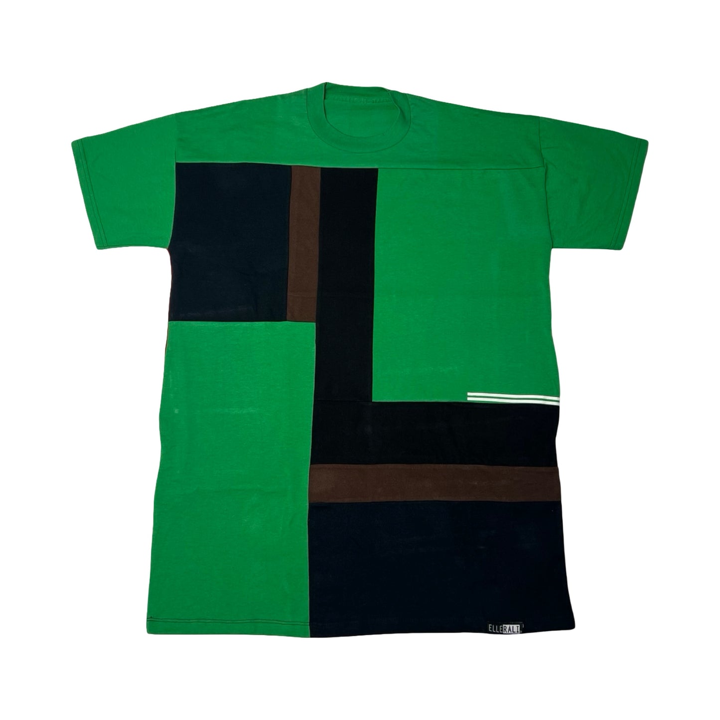 Oversized T-shirt in Green & Black with Pockets