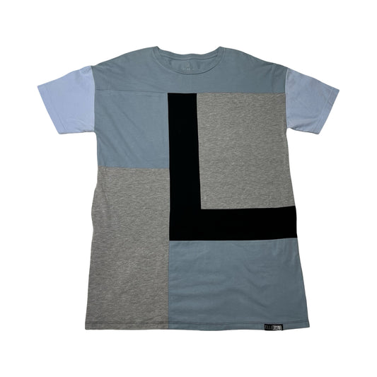Oversized T-shirt in Light Blue & Black with Pockets