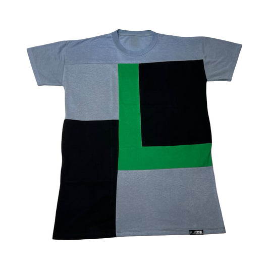 Oversized T-shirt in Light Blue & Green with Pockets