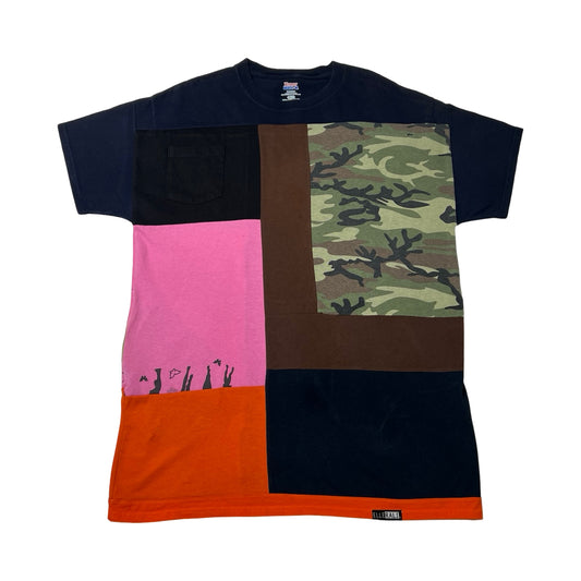Oversized T-shirt in Navy & Brown with Pockets