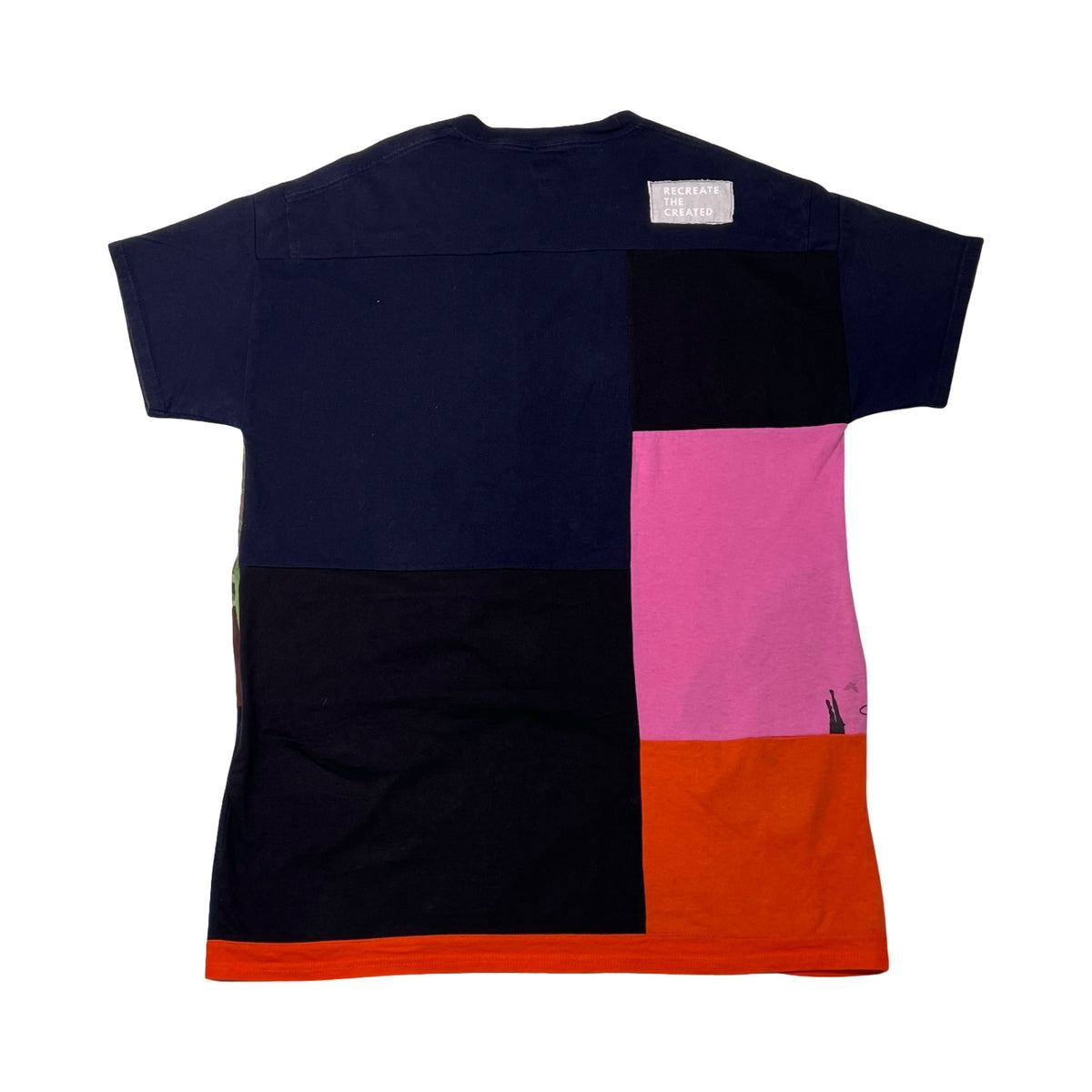 Oversized T-shirt in Navy & Brown with Pockets