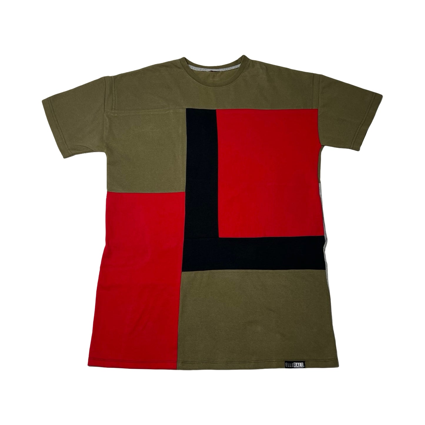 Oversized T-shirt in Olive & Black with Pockets