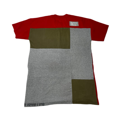 Oversized T-shirt in Red & Black with Pockets