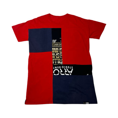 Oversized T-shirt in Red & Black with Pockets