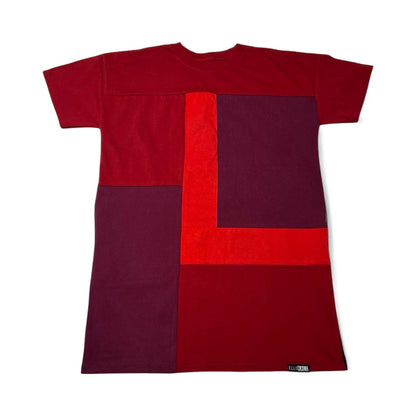 Oversized T-shirt in Red & Red with Pockets 3