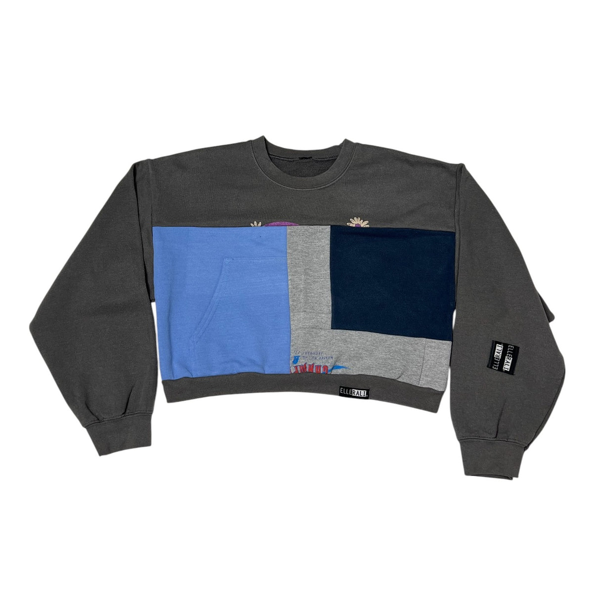 Crop Crewneck Sweatshirt in Grey & Grey(L)