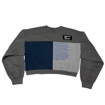 Crop Crewneck Sweatshirt in Grey & Grey(L)