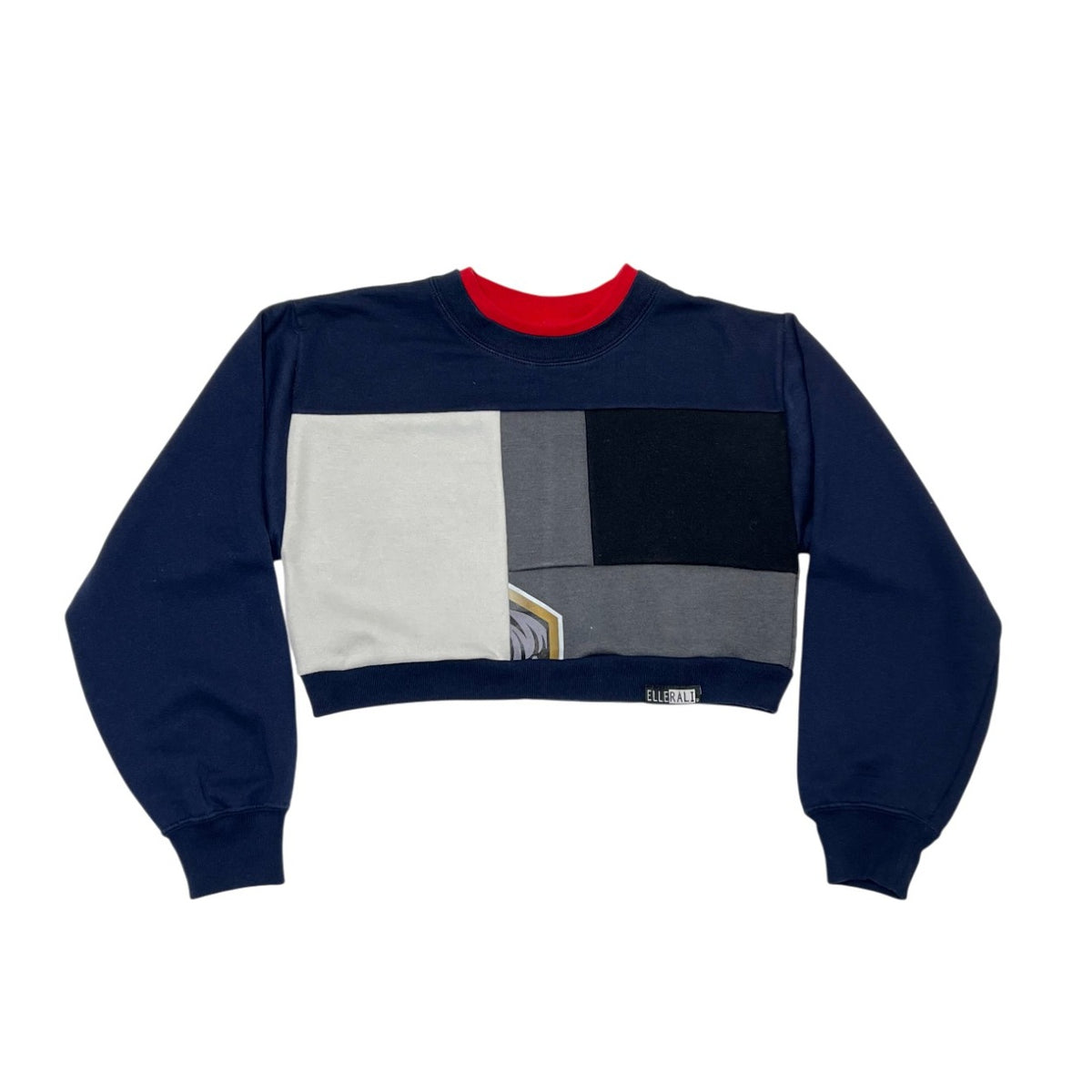Crop Sweatshirt in Navy & Grey (S)