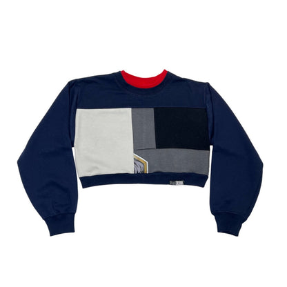Crop Sweatshirt in Navy & Grey (S)