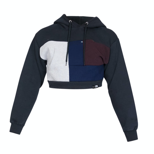 Crop Hoodie - Black/Dusk - S