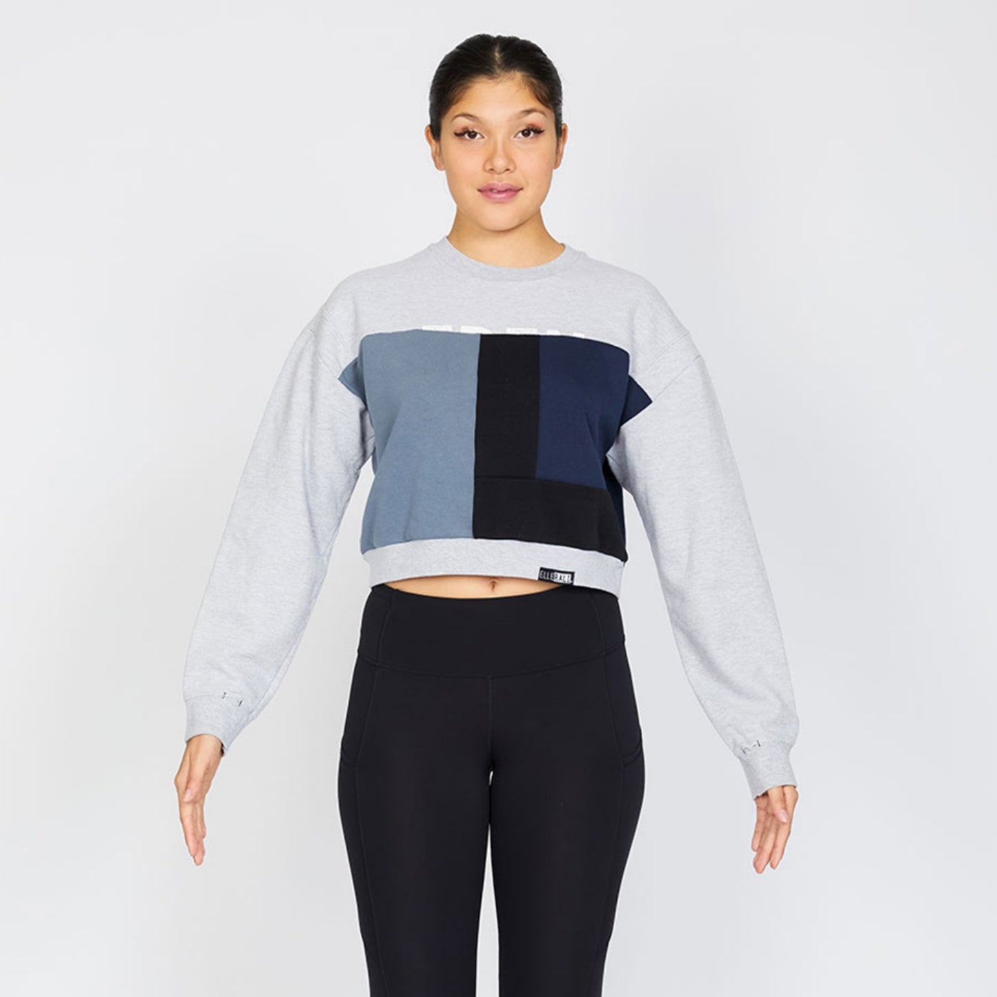 Crop Sweatshirt - Silver/Black - L