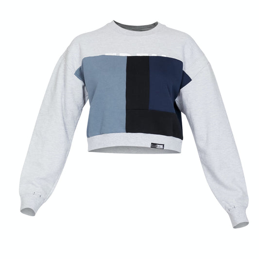 Crop Sweatshirt - Silver/Black - L