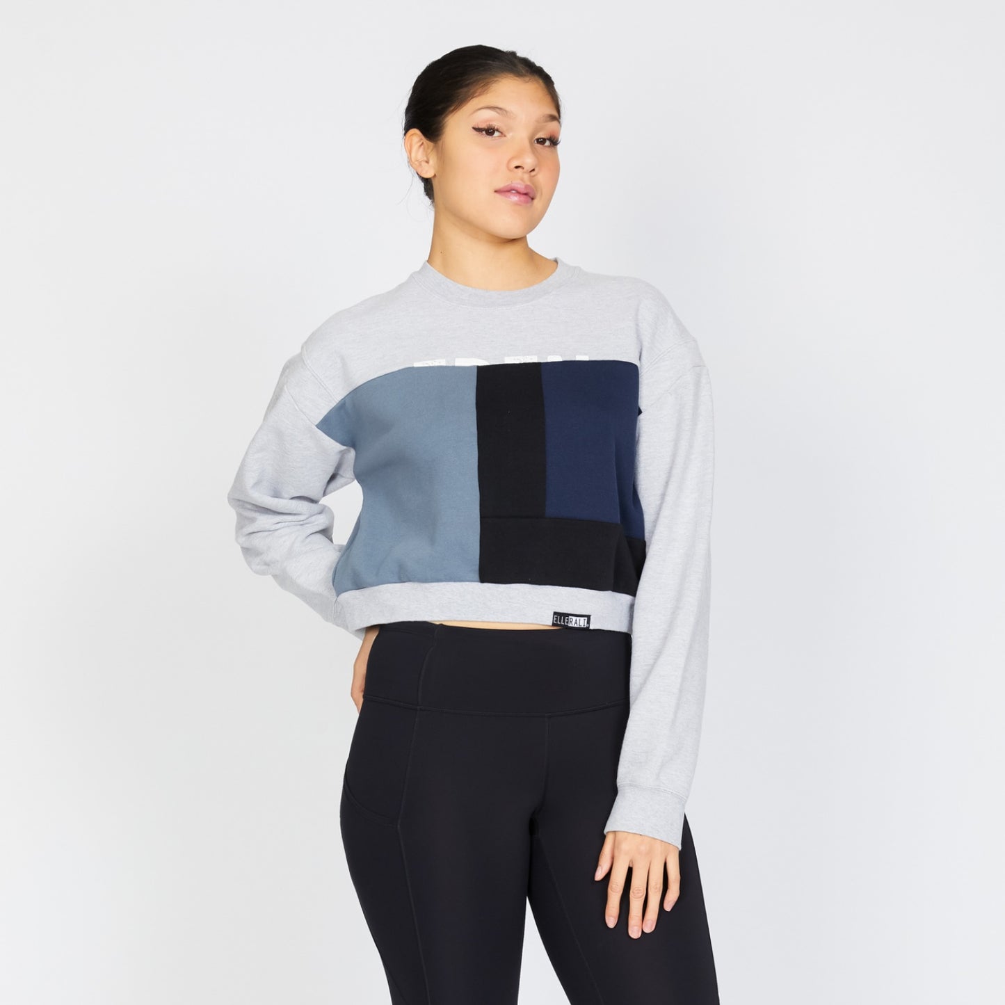 Crop Sweatshirt - Silver/Black - L