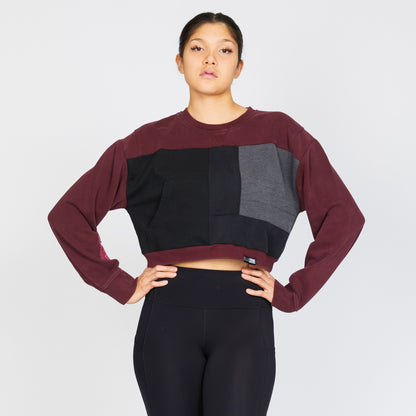 Crop Sweatshirt - Ruby/Black - L
