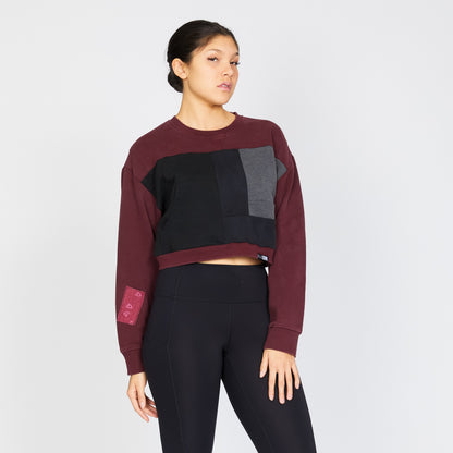Crop Sweatshirt - Ruby/Black - L