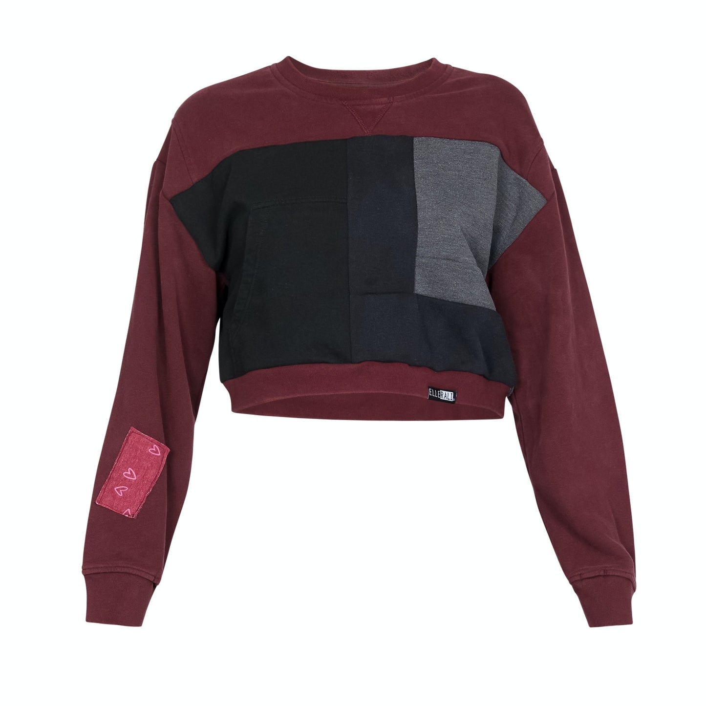 Crop Sweatshirt - Ruby/Black - L