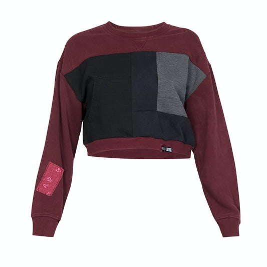 Crop Sweatshirt - Ruby/Black - L
