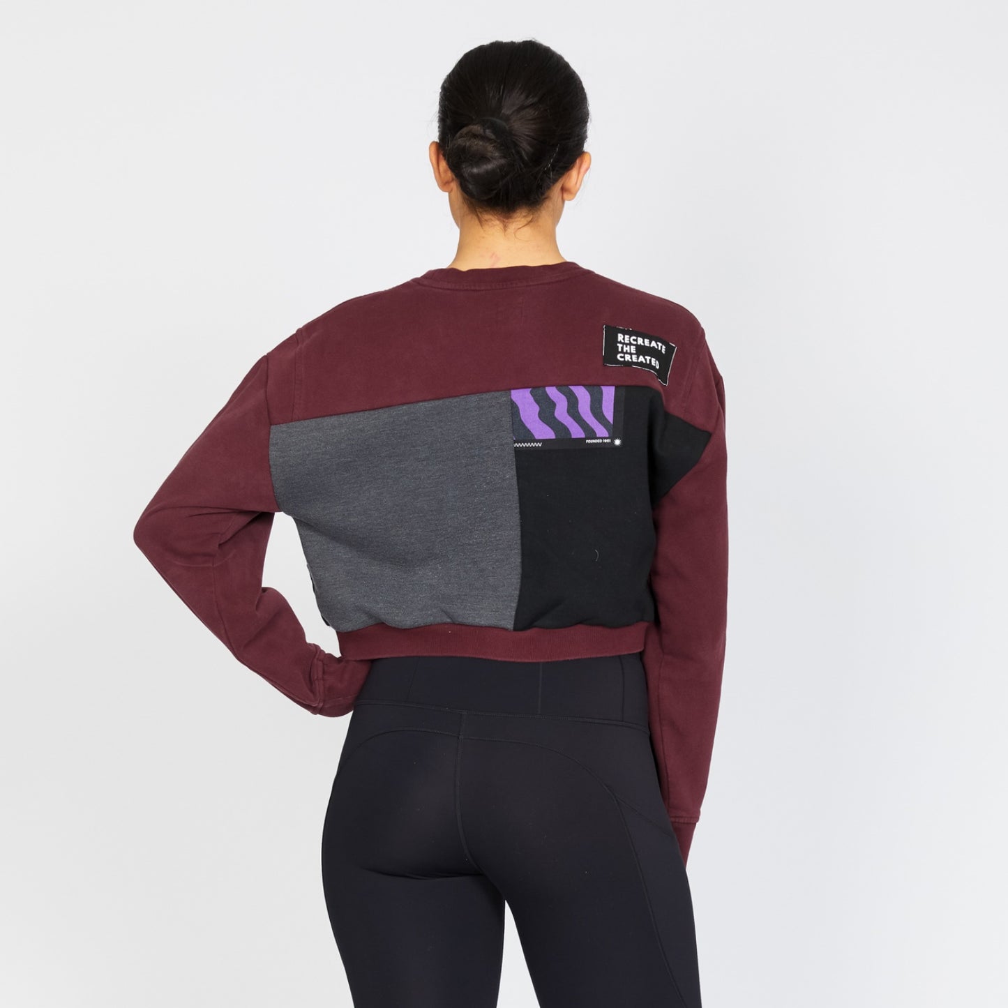 Crop Sweatshirt - Ruby/Black - L