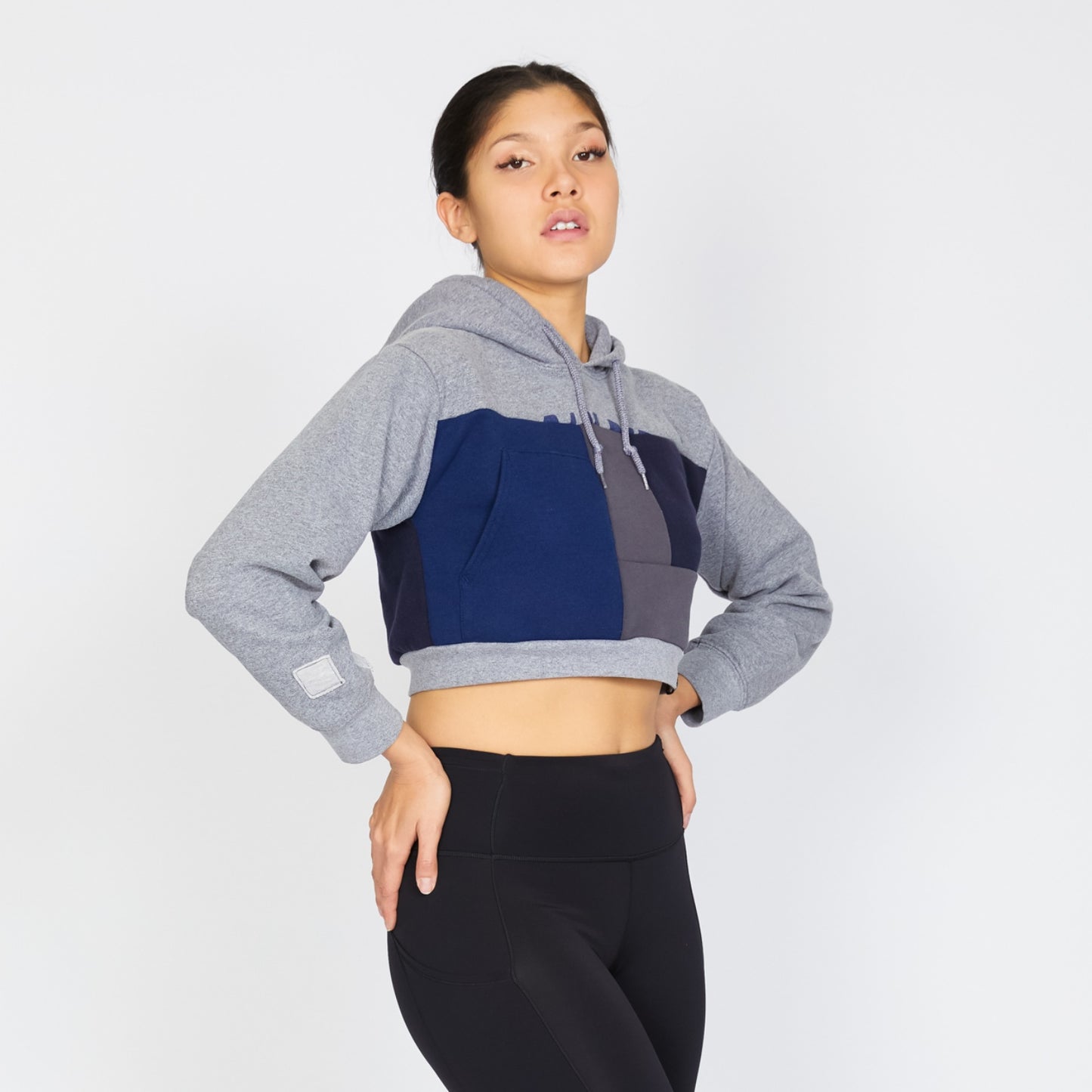 Crop Hoodie - Gray/Stone - S