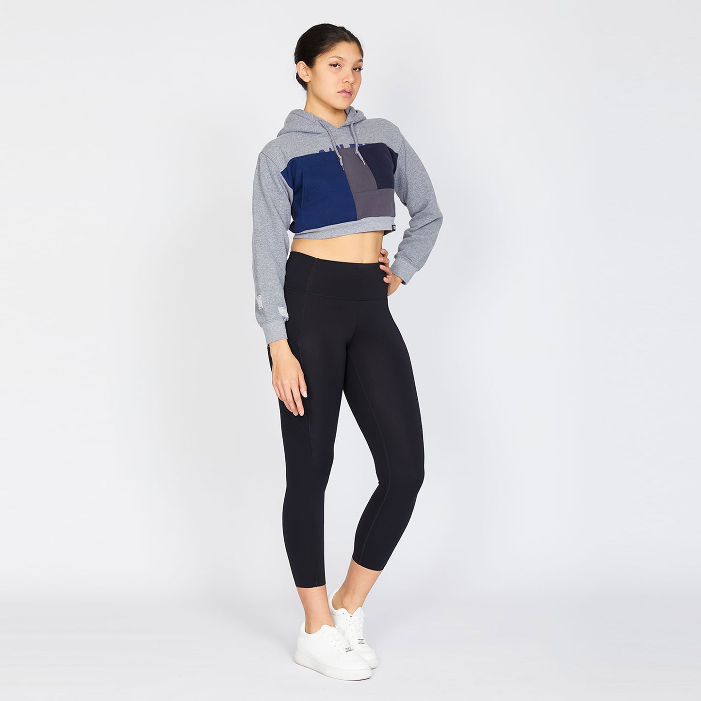 Crop Hoodie - Gray/Stone - S