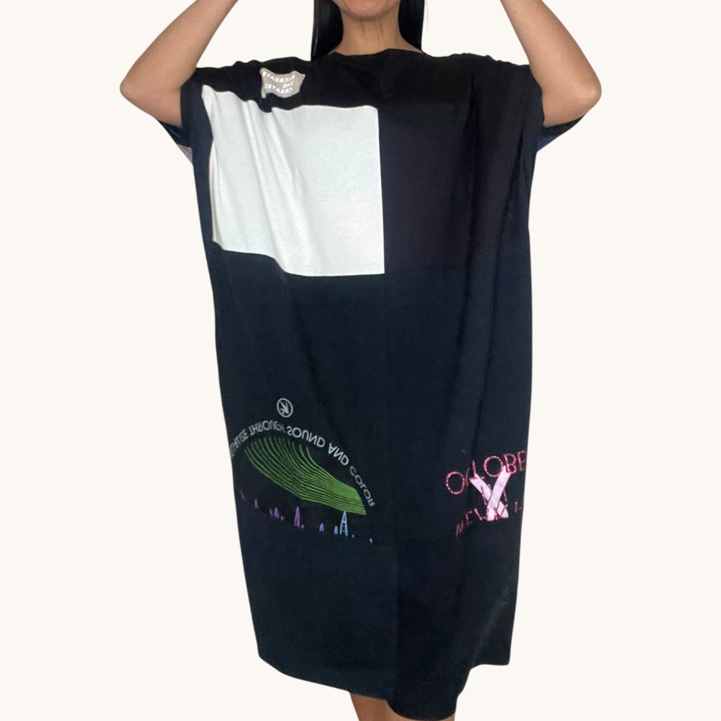 Fly T-shirt Dress in Black, Pink, Red, Yellow & Grey (OS)