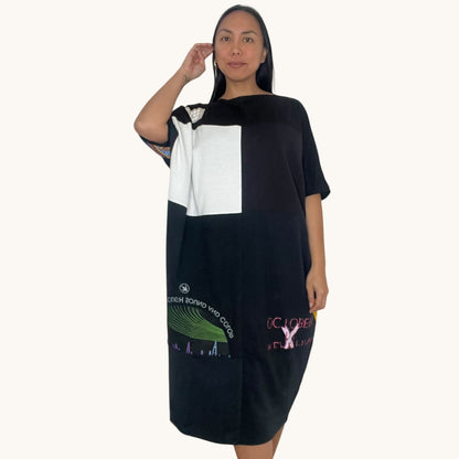 Fly T-shirt Dress in Black, Pink, Red, Yellow & Grey (OS)