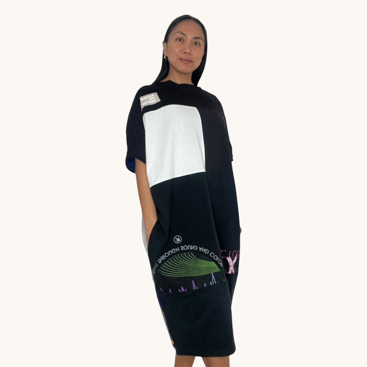 Fly T-shirt Dress in Black, Pink, Red, Yellow & Grey (OS)