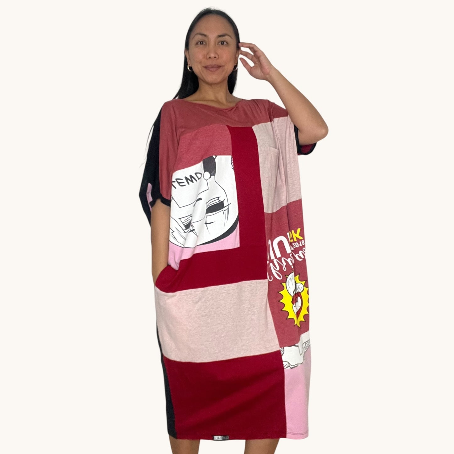 Fly T-shirt Dress in Red (OS)